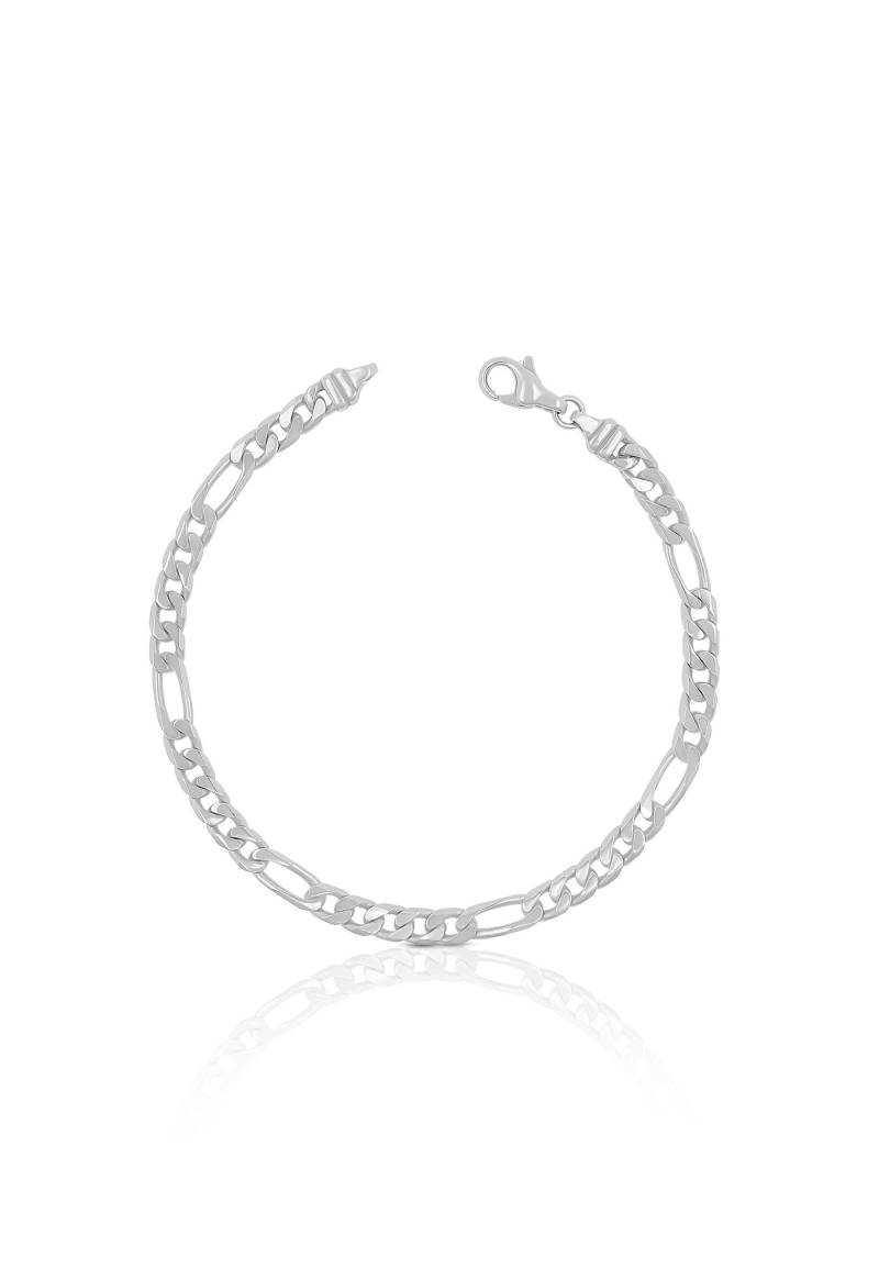 Bracelet Figaro Weissgold 750, 4.3mm, 19cm Damen Silber 19cm von MUAU Schmuck