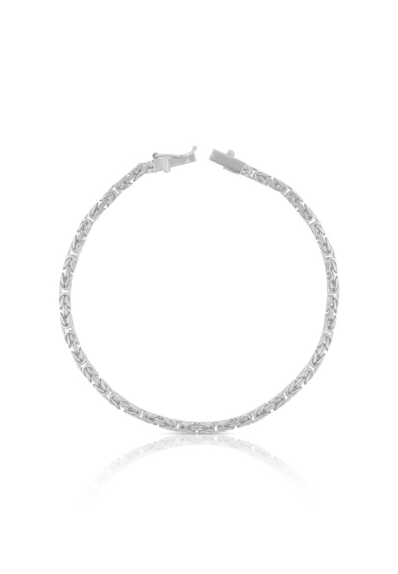 Bracelet Königskette Klassisch Weissgold 750, 22cm, 2.5mm Damen Silber 22cm von MUAU Schmuck