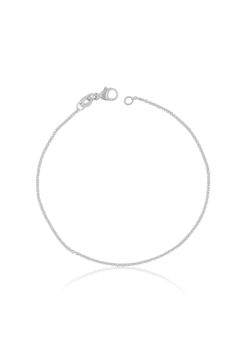 Bracelet Rundanker Weissgold 750, 19cm, 1.3mm Damen Silber 19cm von MUAU Schmuck