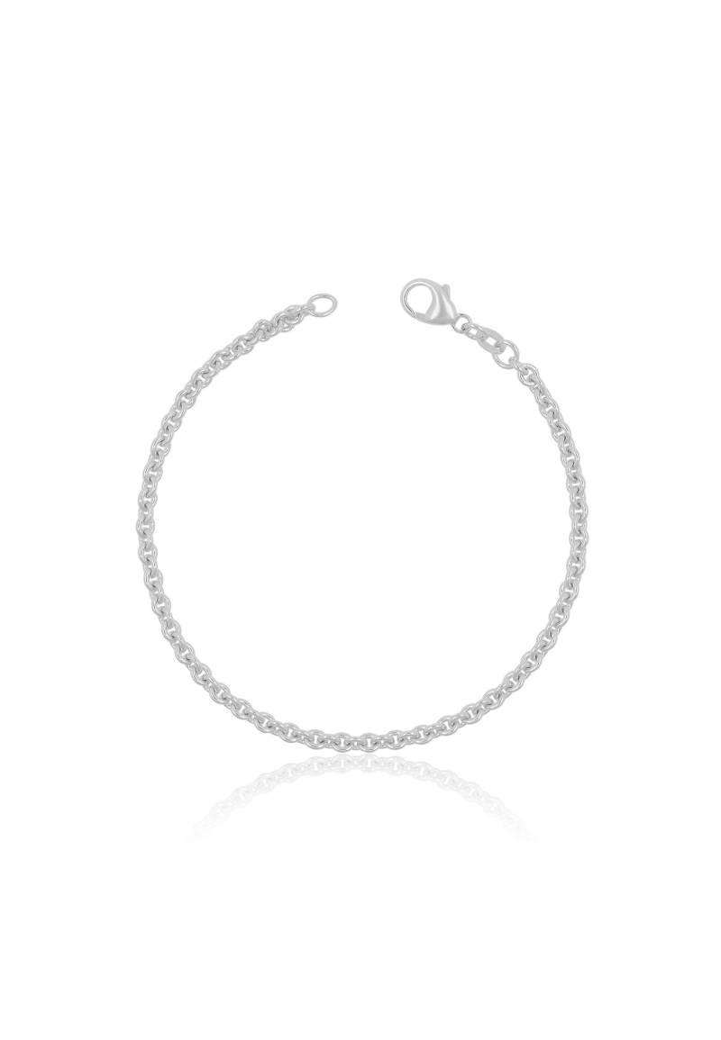 Bracelet Rundanker Weissgold 750, 3.1mm, 19cm Damen Silber 19cm von MUAU Schmuck