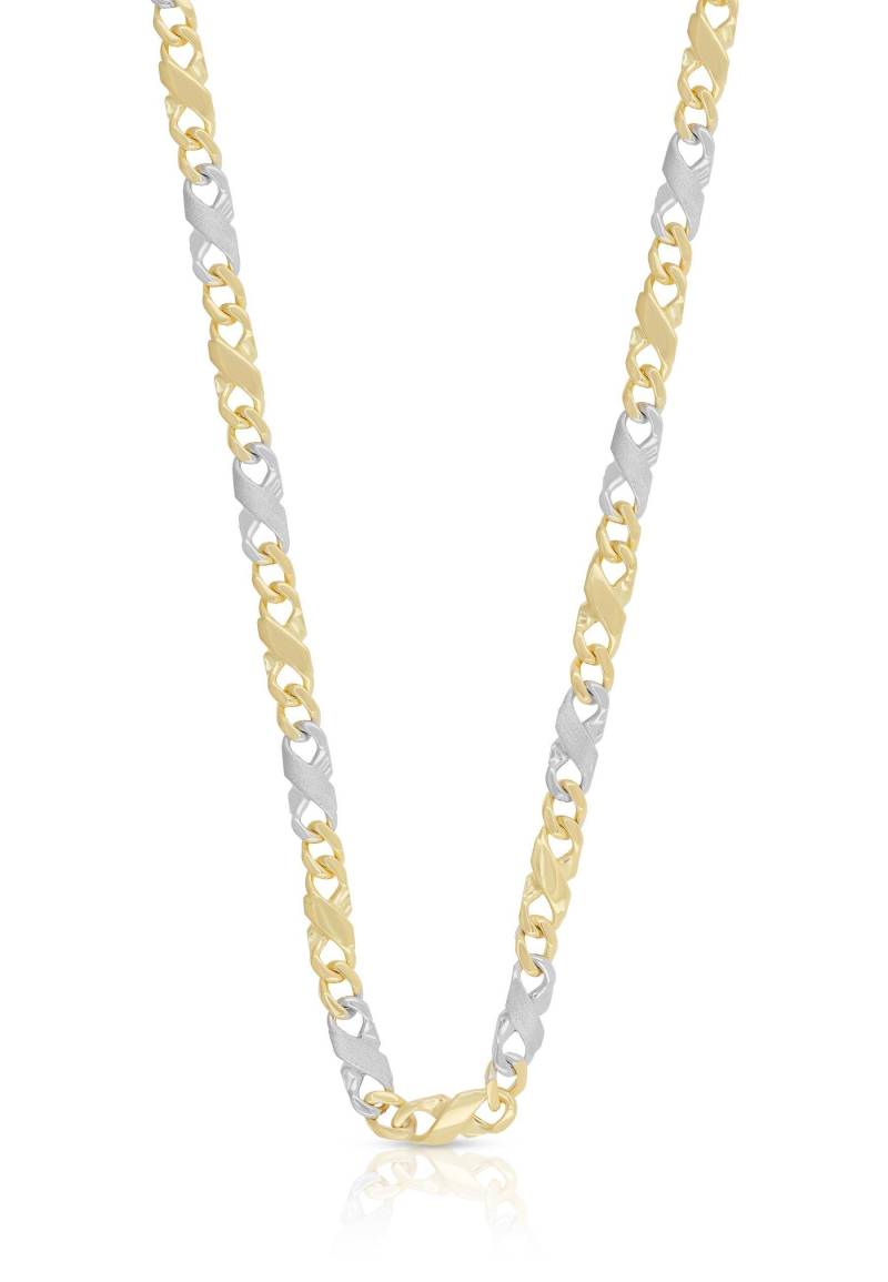 Collier Carrera Bicolor Gelb-/weissgold 750, 60cm 4mm Damen Gold 60.5CM von MUAU Schmuck