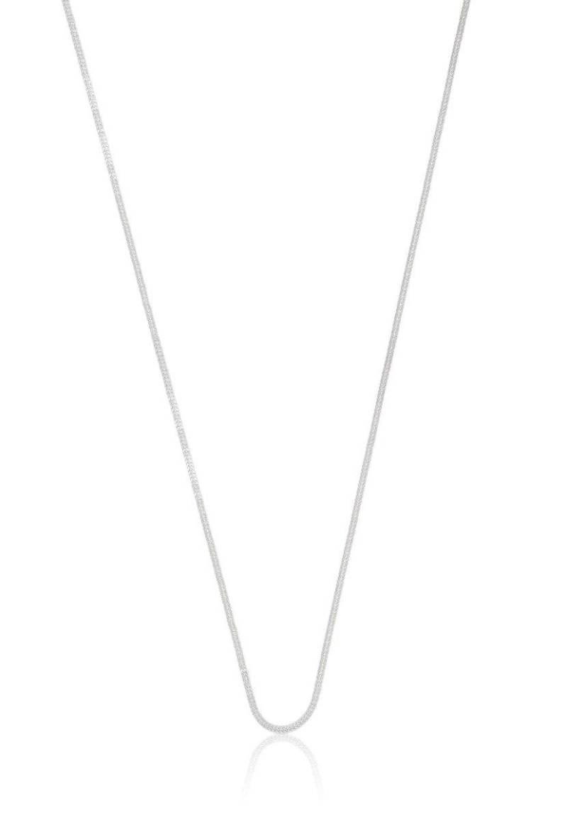 Collier Fuchsschwanz Weissgold 750, 0.7mm, 40cm Damen Silber 40cm von MUAU Schmuck