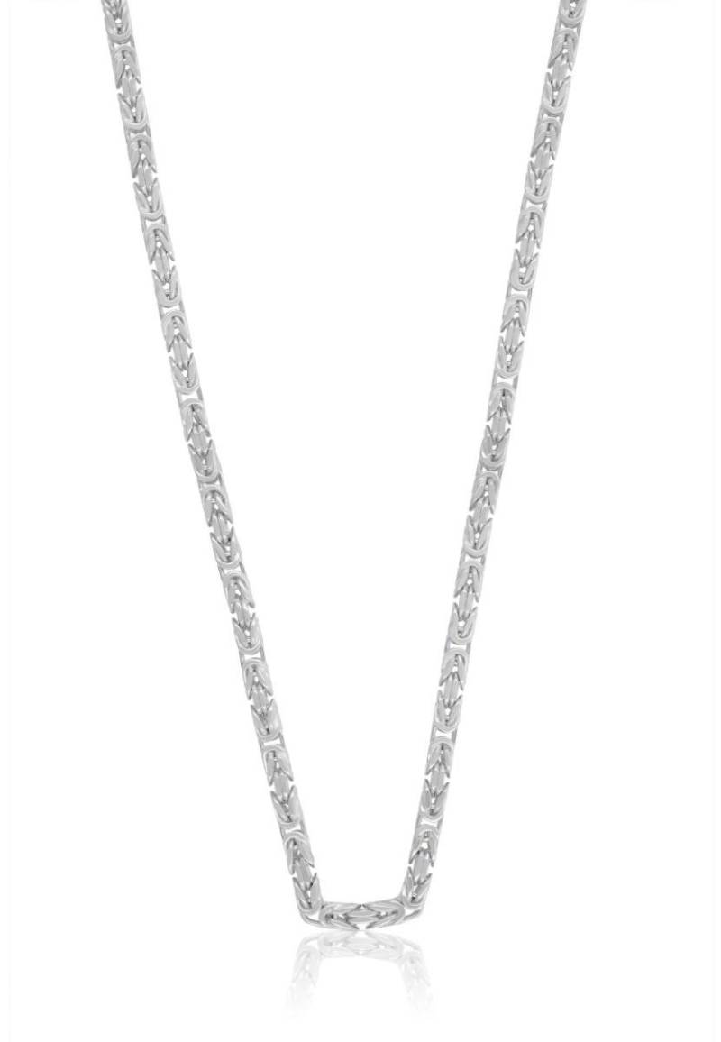 Collier Königskette Klassisch Weissgold 750, 2.5mm, 60cm Damen Silber 60.5CM von MUAU Schmuck