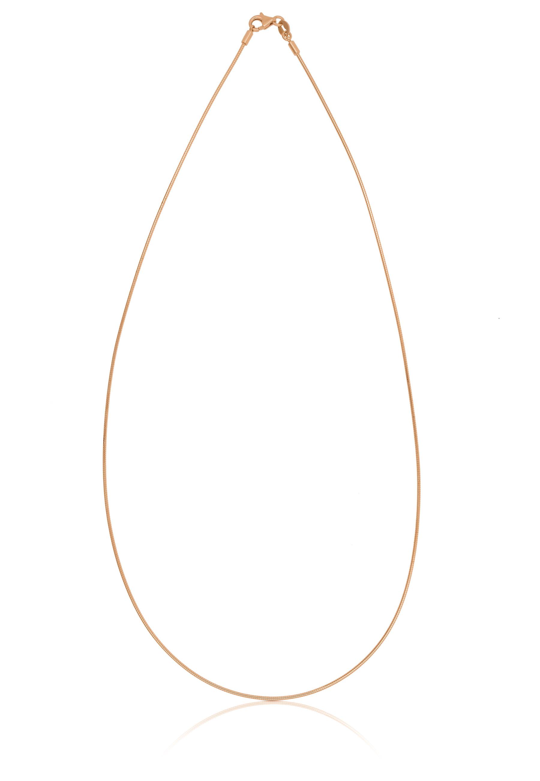 Collier Omega Glied Rotgold 750, 1mm, 45cm Damen Gold 45cm von MUAU Schmuck