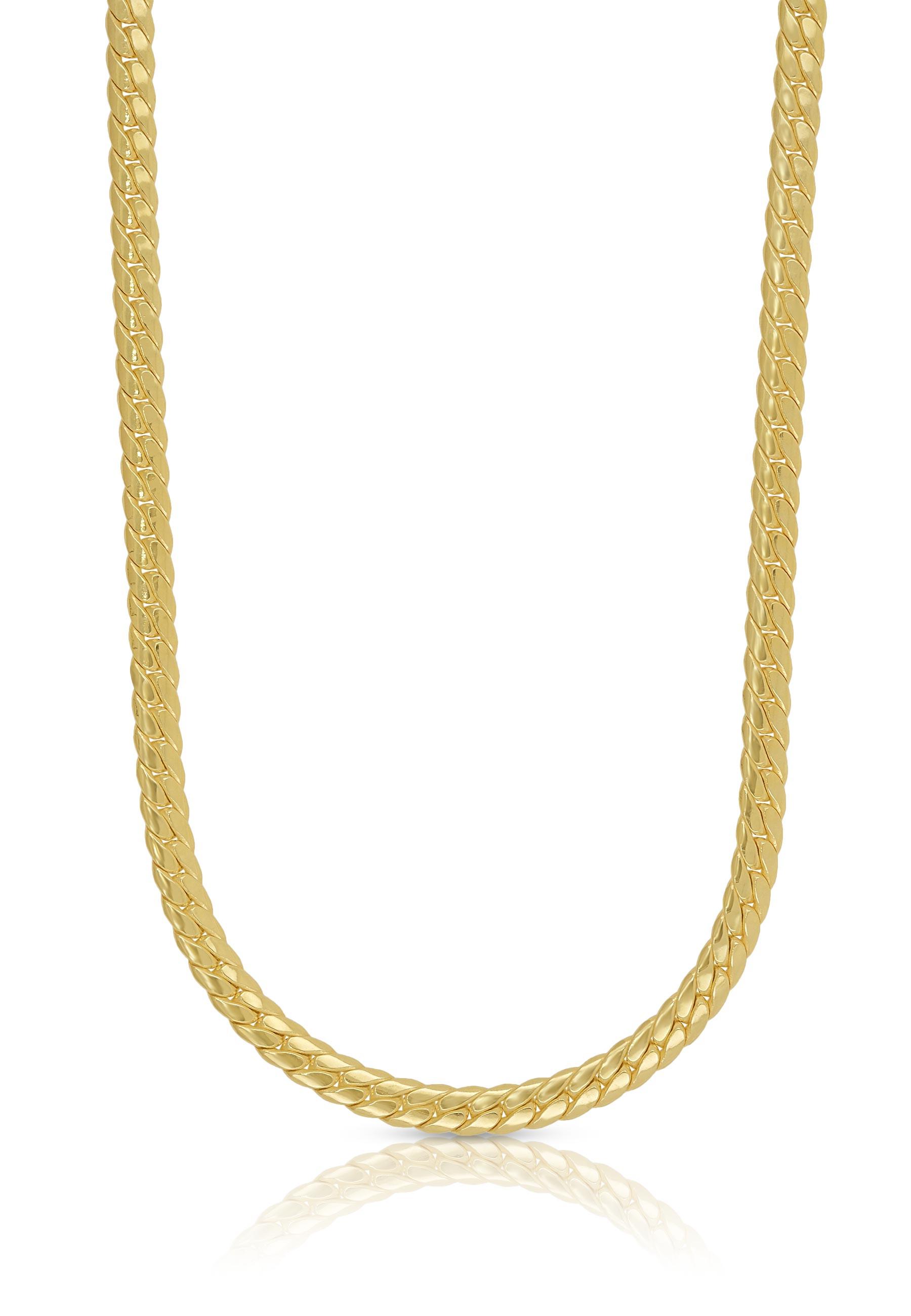 Collier Panzer Gelbgold 750, 3.6mm, 50cm Damen Gelbgold 50 CM von MUAU Schmuck