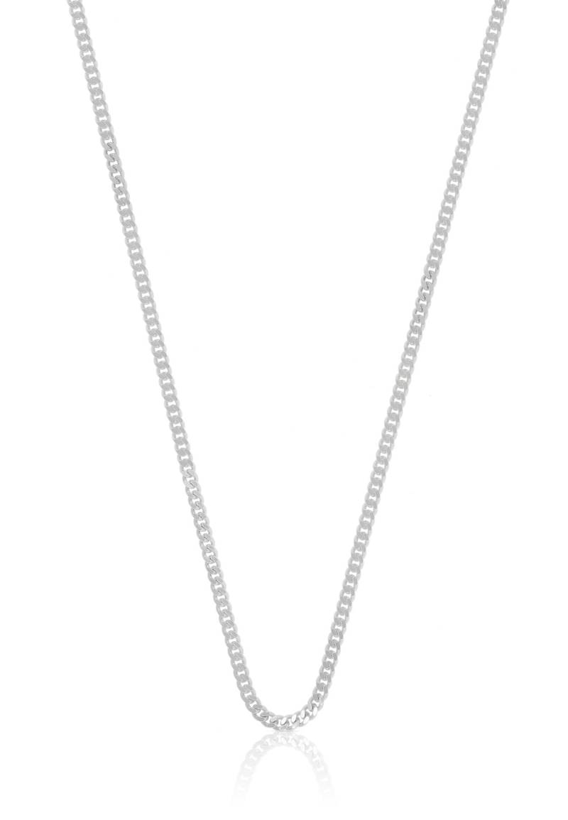 Collier Panzer Weissgold 375, 1.6mm, 50cm Damen Silber 50 CM von MUAU Schmuck