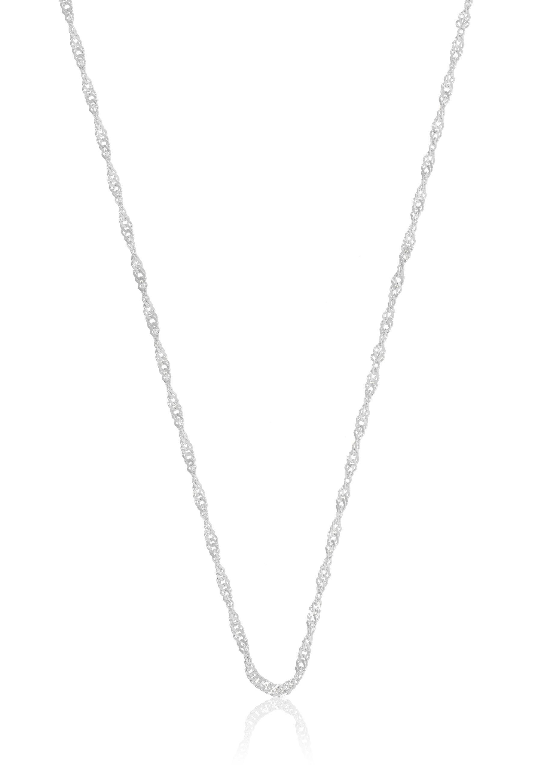 Collier Singapur Weissgold 375, 1.5mm, 50cm Damen Silber 50 CM von MUAU Schmuck