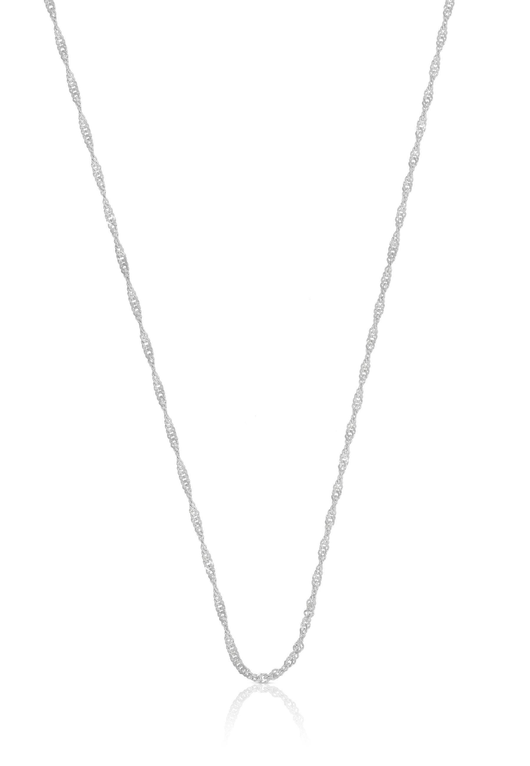 Collier Singapur Weissgold 750, 1.2mm, 38cm Damen Silber 38cm von MUAU Schmuck