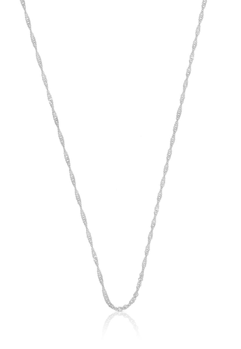 Collier Singapur Weissgold 750, 1.2mm, 42cm Damen Silber 42cm von MUAU Schmuck