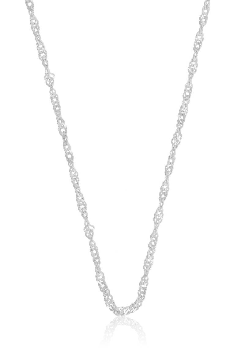 Collier Singapur Weissgold 750, 2.4mm, 50cm Damen Silber 50 CM von MUAU Schmuck