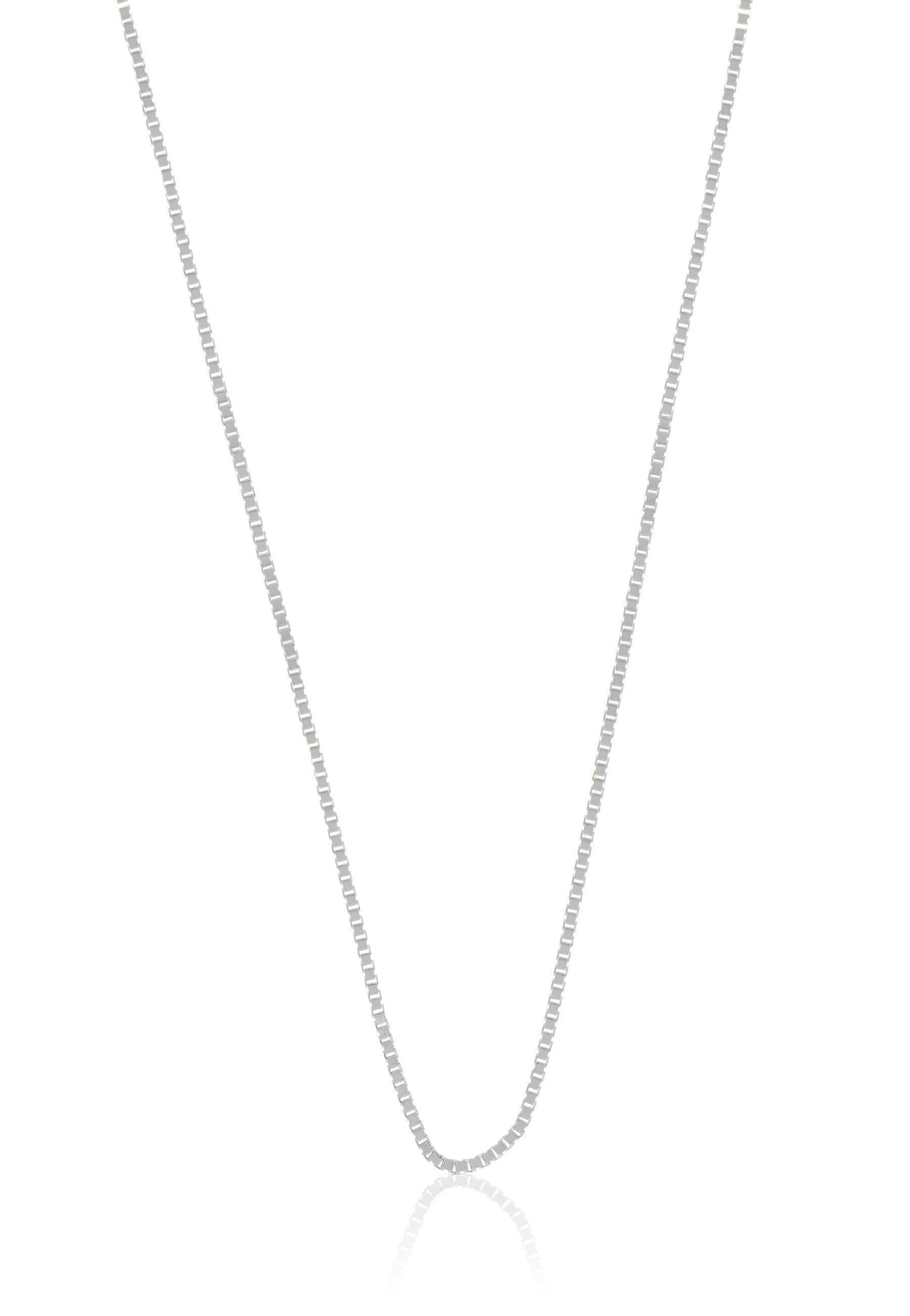 Collier Venezianer Weissgold 375, 0.9mm, 38cm Damen Silber 38cm von MUAU Schmuck