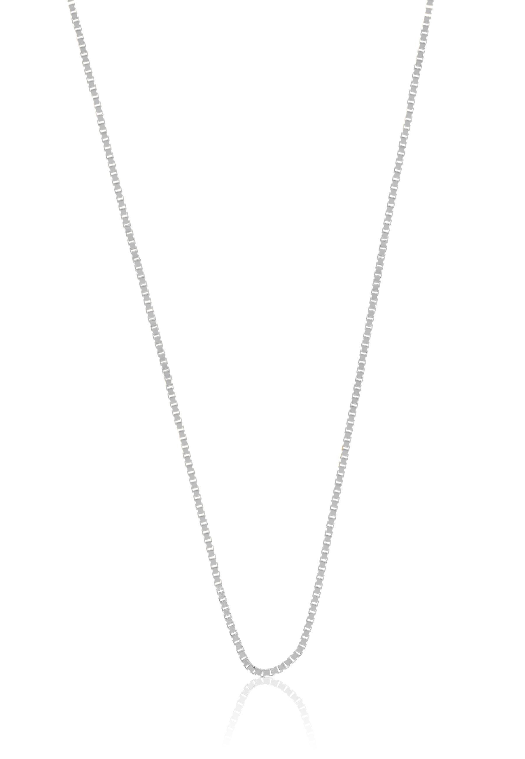 Collier Venezianer Weissgold 375, 0.9mm, 45cm Damen Silber 45cm von MUAU Schmuck