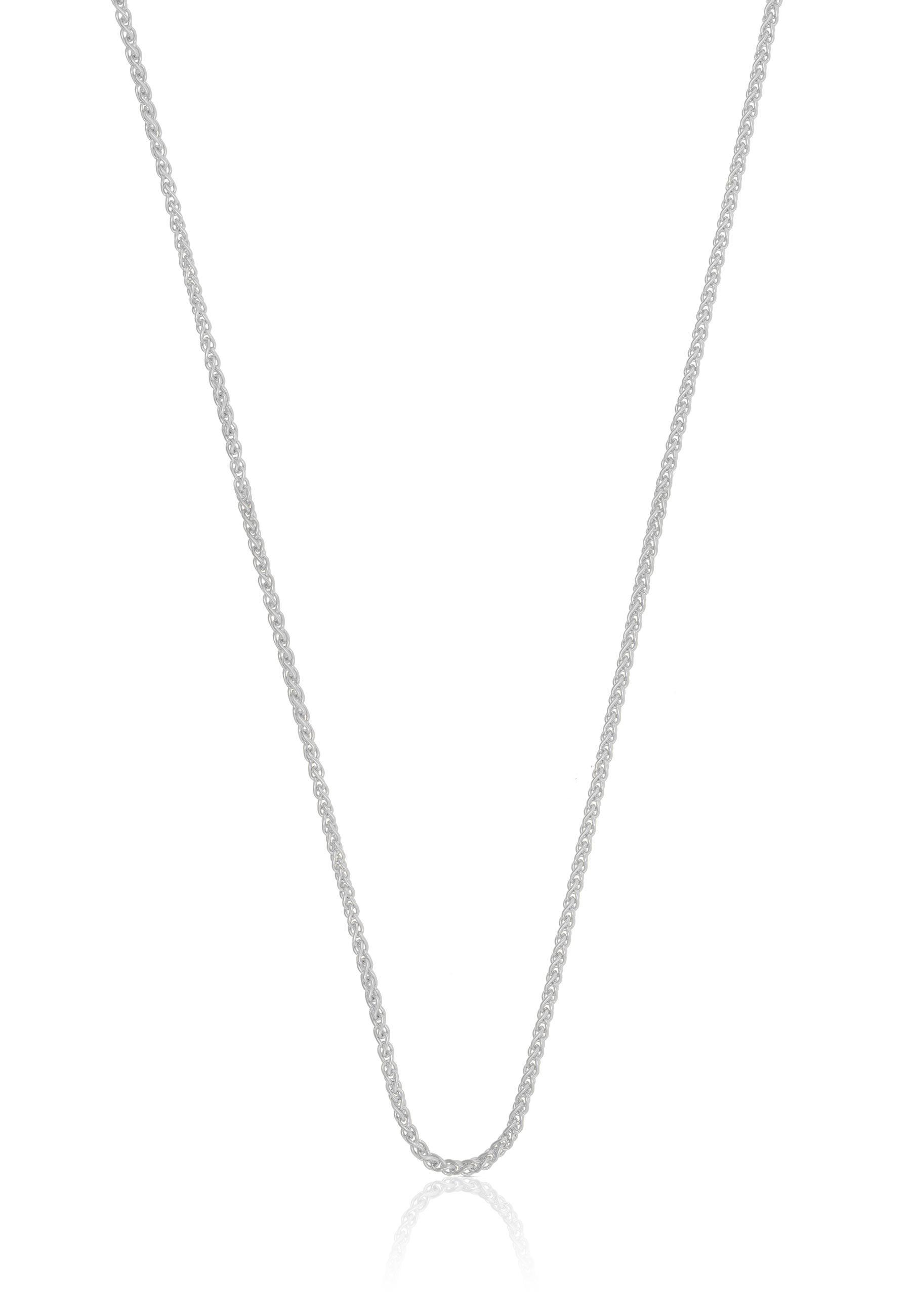 Collier Zopf Weissgold 375, 1.2mm, 40cm Damen Silber 40cm von MUAU Schmuck