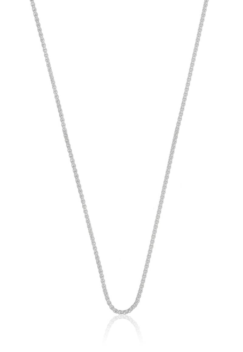 Collier Zopf Weissgold 375, 1.2mm, 40cm Damen Silber 40cm von MUAU Schmuck