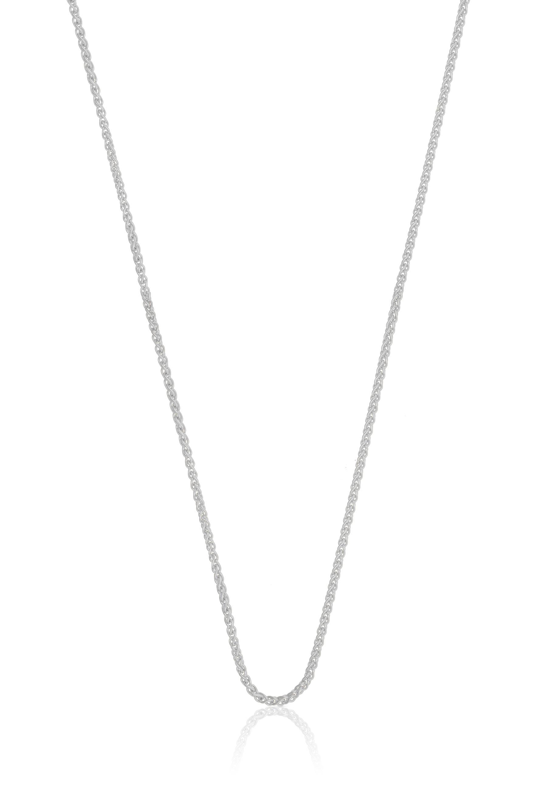 Collier Zopf Weissgold 375, 1.2mm, 60cm Damen Silber 60.5CM von MUAU Schmuck