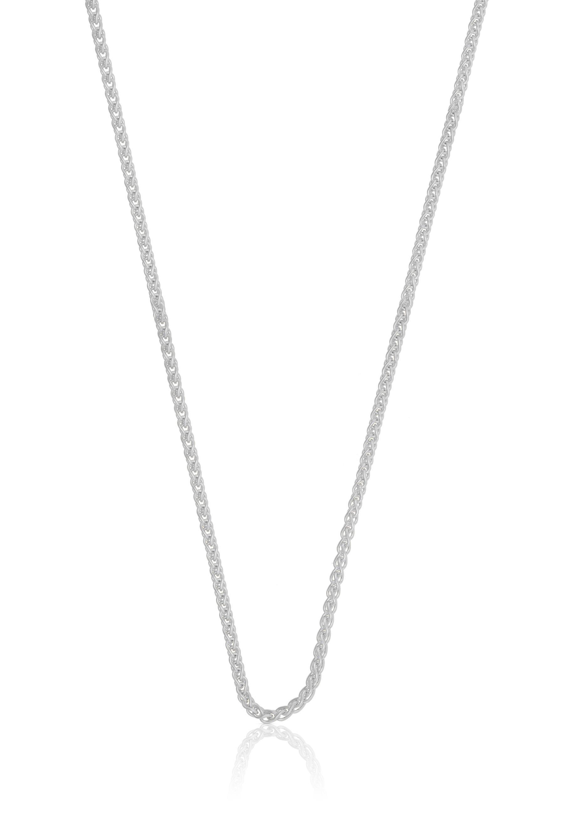 Collier Zopf Weissgold 375, 1.65mm, 40cm Damen Silber 40cm von MUAU Schmuck