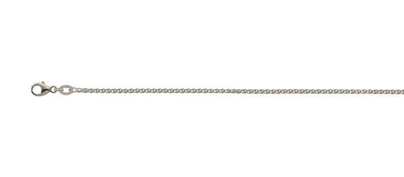 Collier Zopf Weissgold 750, 1.7mm, 42cm Damen Silber 42cm von MUAU Schmuck