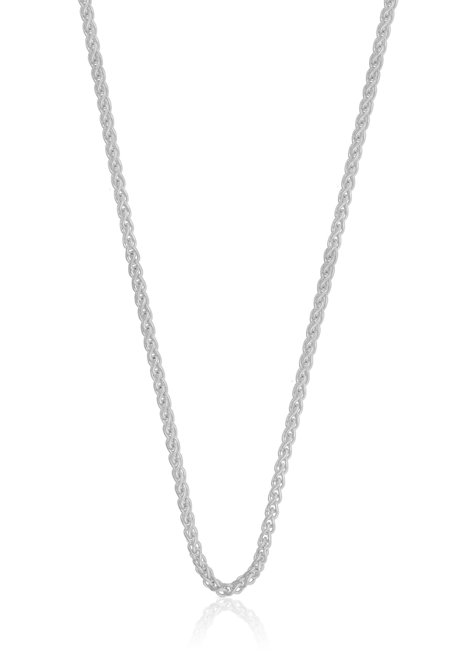 Collier Zopf Weissgold 750, 2.15mm, 50cm Damen Silber 50 CM von MUAU Schmuck