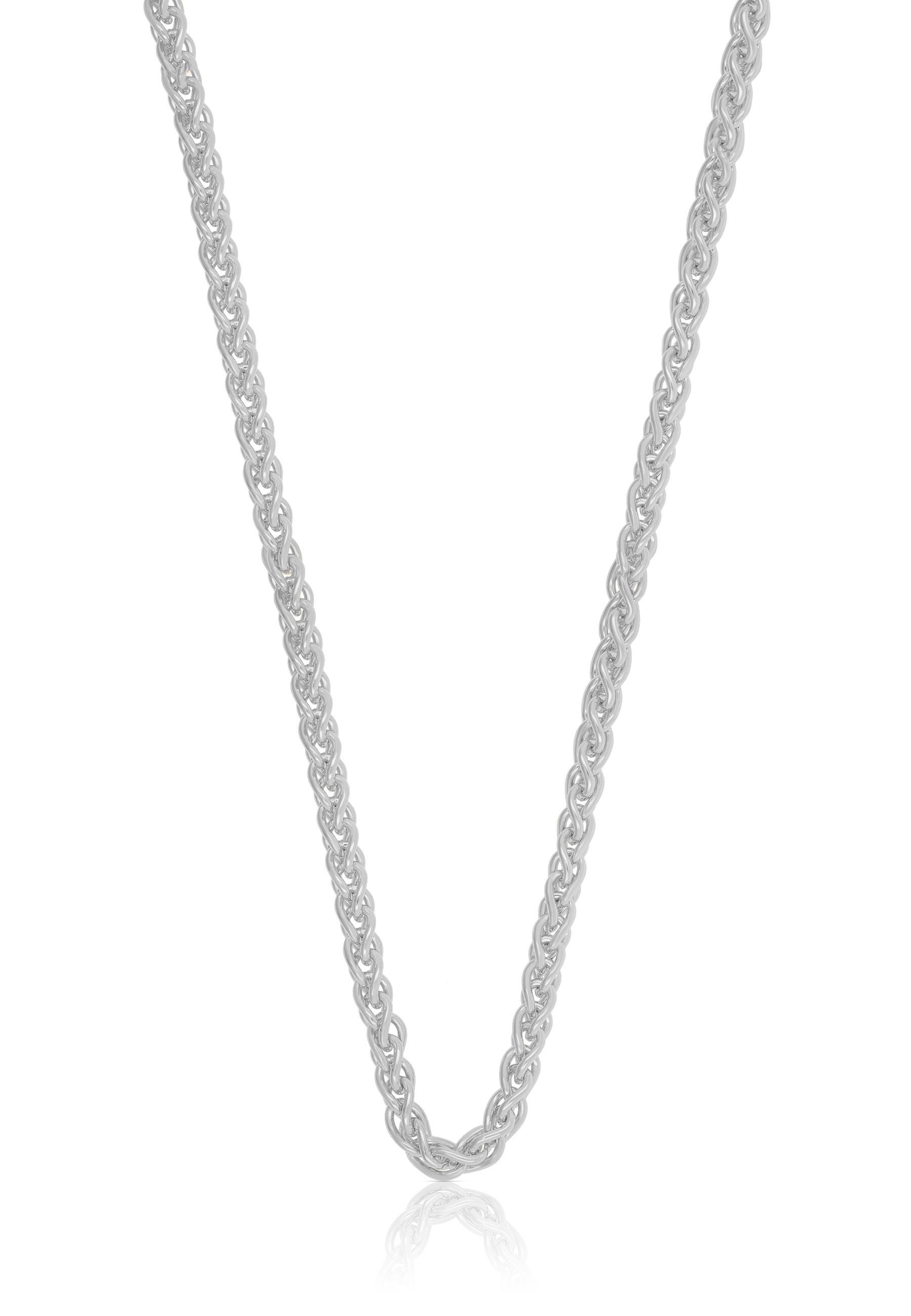 Collier Zopf Weissgold 750, 3.3mm, 42cm Damen Silber 42cm von MUAU Schmuck