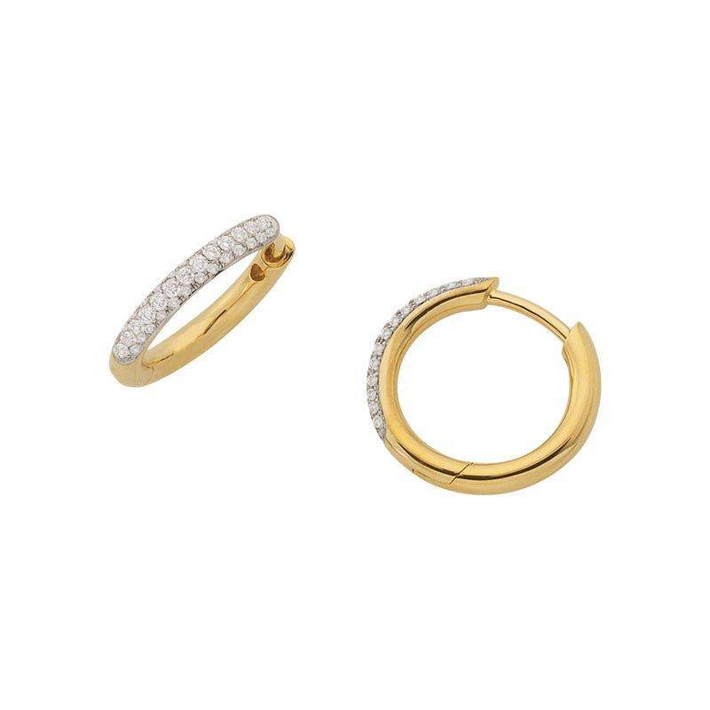 Creolen Gelbgold 750 Diamant 0.24ct. 15mm Damen Gelbgold ONE SIZE von MUAU Schmuck