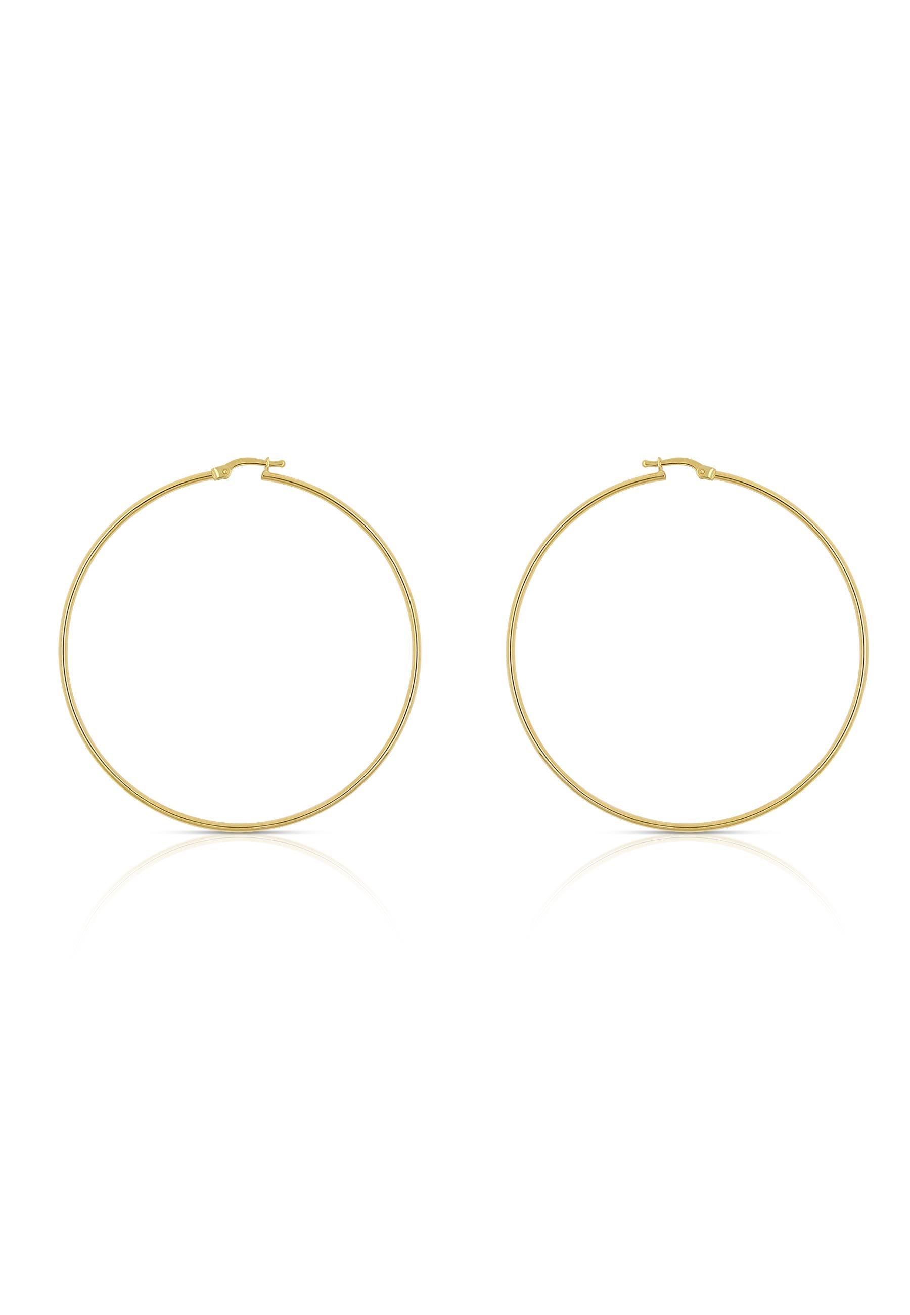 Creolen Gelbgold 750 Runddraht 60mm Damen Gelbgold ONE SIZE von MUAU Schmuck