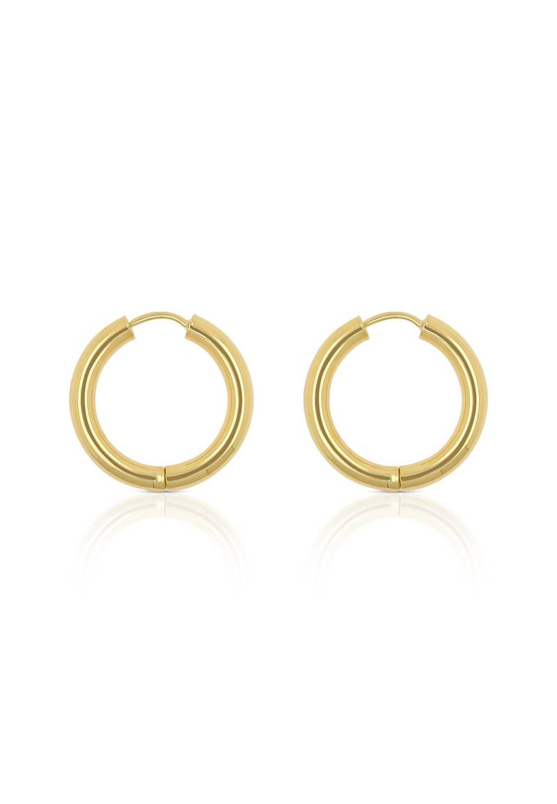 Creolen Gelbgold 750 Runddraht Scharnier 21mm Damen Gelbgold ONE SIZE von MUAU Schmuck