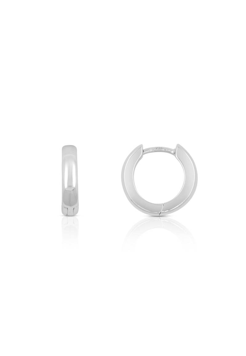 Creolen Weissgold 750, 11mm Damen Silber ONE SIZE von MUAU Schmuck