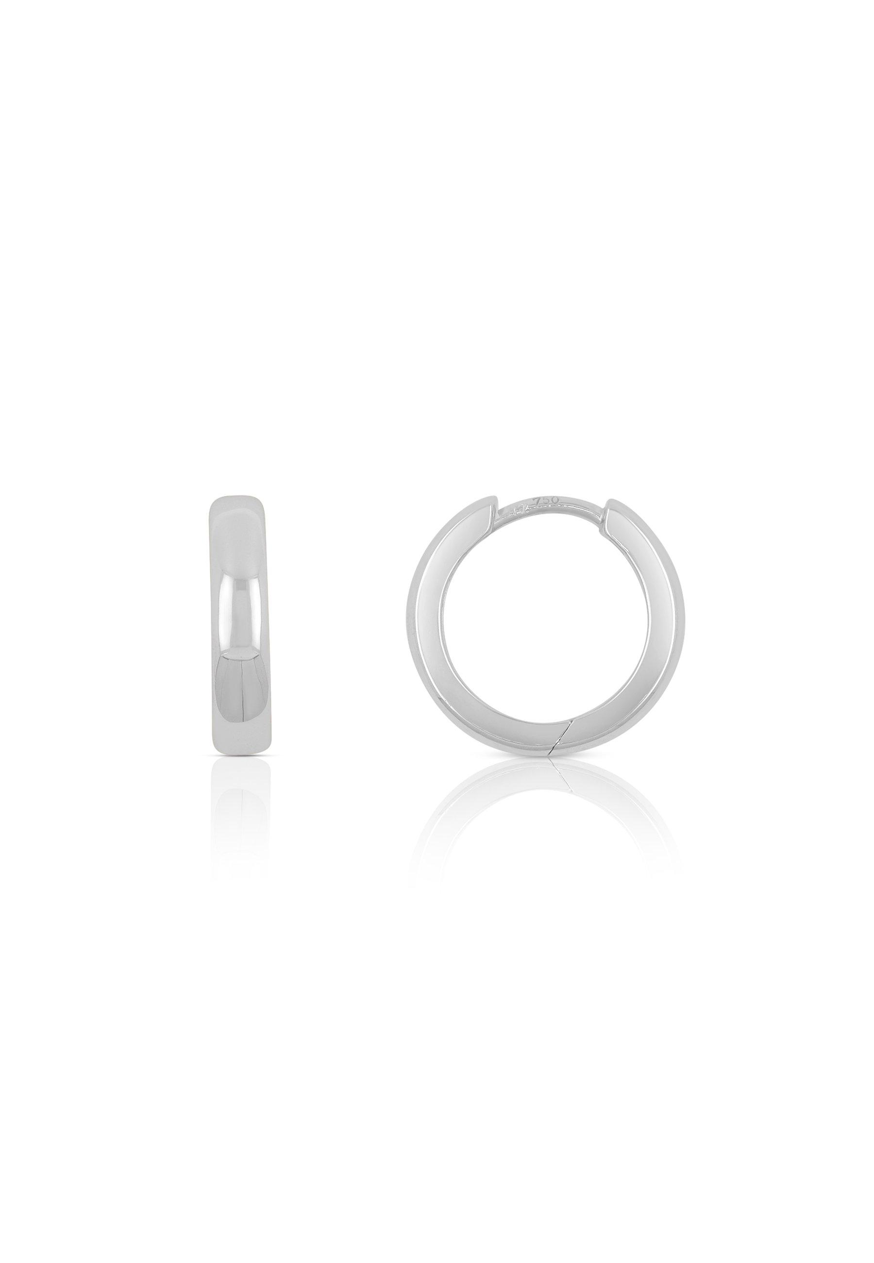 Creolen Weissgold 750, 14mm Damen Silber ONE SIZE von MUAU Schmuck