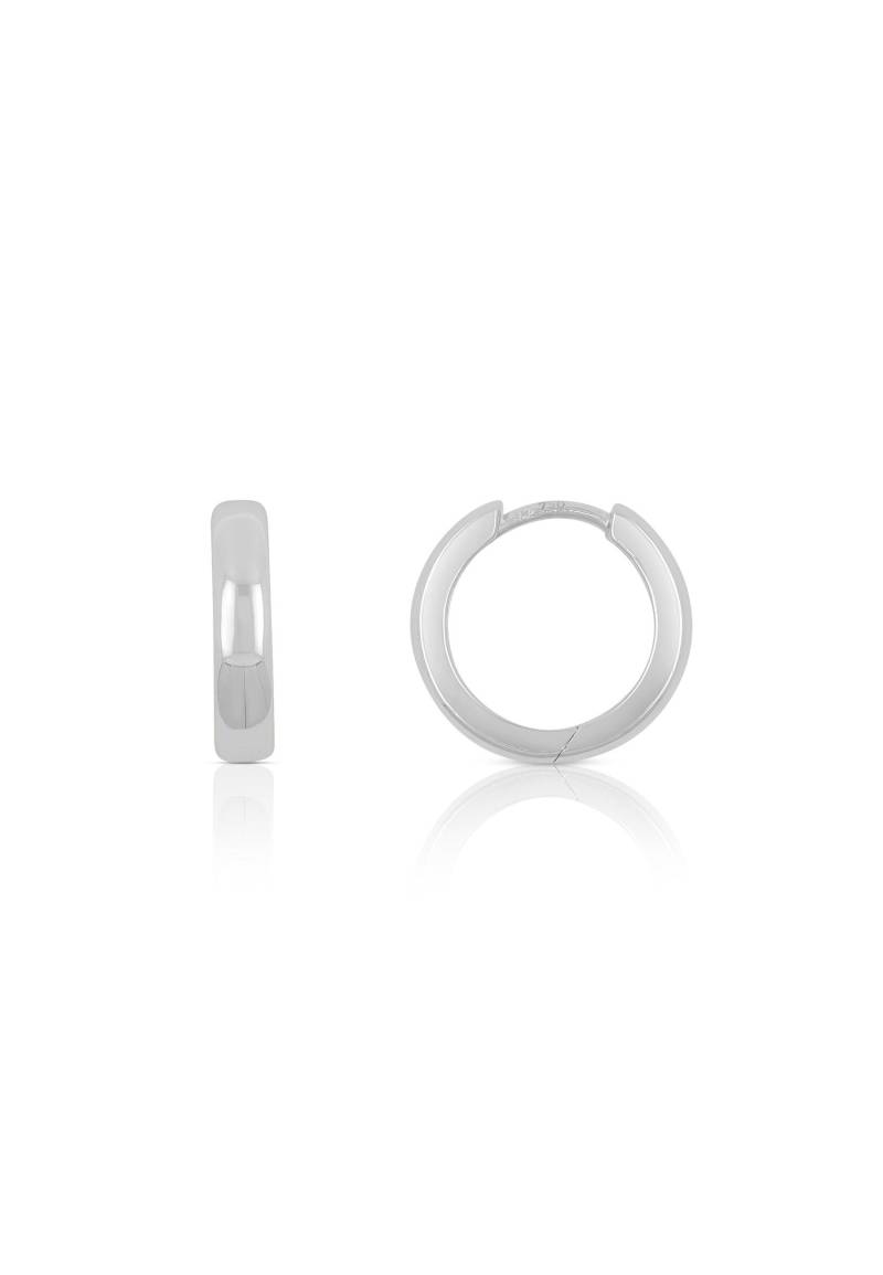 Creolen Weissgold 750, 14mm Damen Silber ONE SIZE von MUAU Schmuck