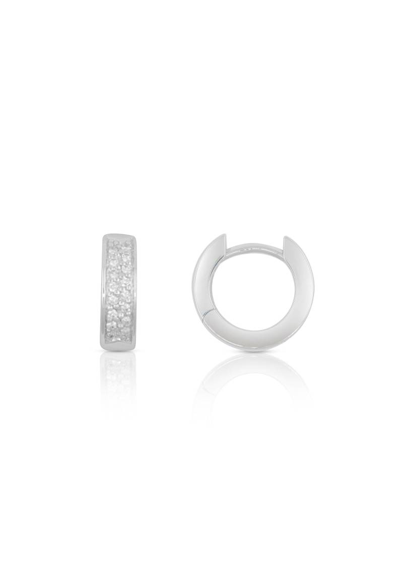 Creolen Weissgold 750 Diamant 0.176ct. 12mm Damen Silber ONE SIZE von MUAU Schmuck