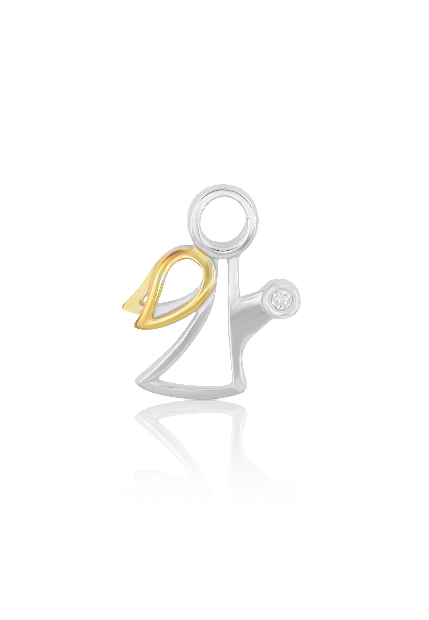 Engel Anhänger Bicolor Gelb-/weissgold 750 Diamant 0.0075ct. 13x11mm Damen Gold ONE SIZE von MUAU Schmuck