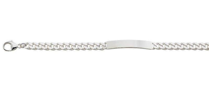 Id-bracelet Panzer Silber 925, 6mm, 21cm Damen Silber 21cm von MUAU Schmuck