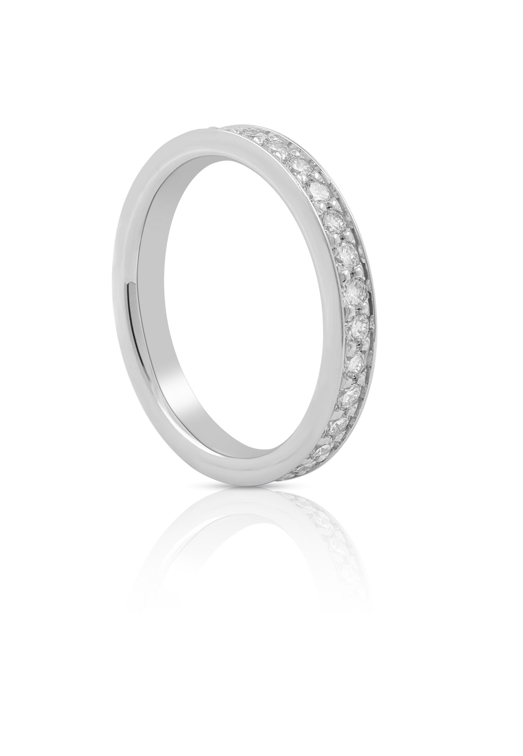 Mémoire Ring Diamant 1.00ct. Weissgold 750 Damen Silber 51 von MUAU Schmuck