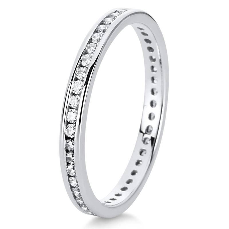 Mémoire-ring 585/14k Weissgold Diamant 0.39ct. Damen Silber 54 von MUAU Schmuck