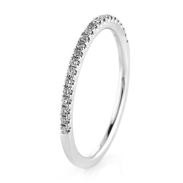 Mémoire-ring 750/18k Weissgold Diamant 0.14ct. Damen Silber ONE SIZE von MUAU Schmuck