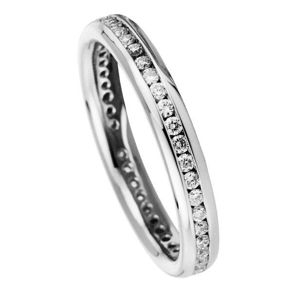 Mémoire-ring 750/18k Weissgold Diamant 0.35ct. Damen Silber 54 von MUAU Schmuck