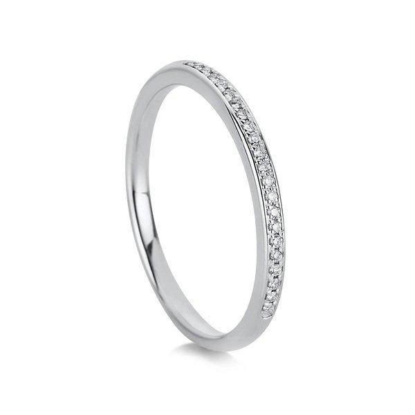 Mémoire-ring 750/18k Weissgold Diamant 0.5ct. Damen Silber 54 von MUAU Schmuck