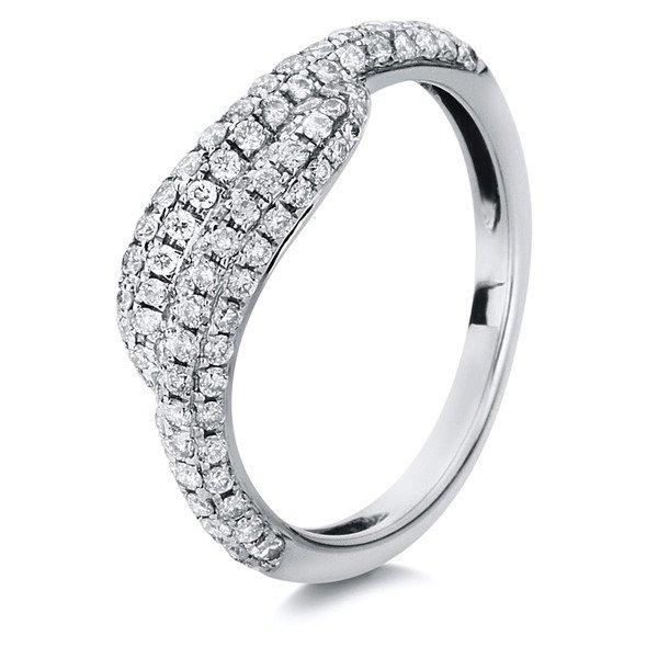 Mémoire-ring 750/18k Weissgold Diamant 0.5ct. Damen Silber ONE SIZE von MUAU Schmuck