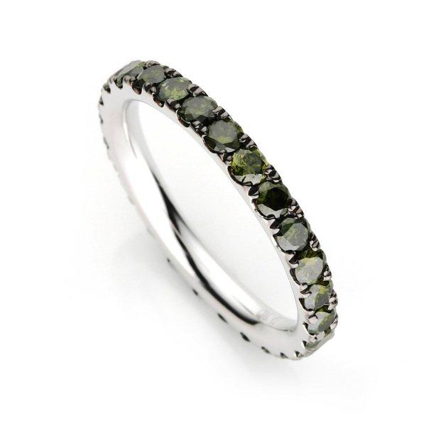 Mémoire-ring 750/18k Weissgold Diamant 1.41ct. Damen Silber 54 von MUAU Schmuck