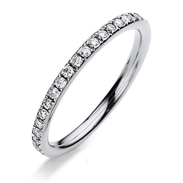 Mémoire-ring Platin 95k Diamant 0.44ct. Damen Silber ONE SIZE von MUAU Schmuck