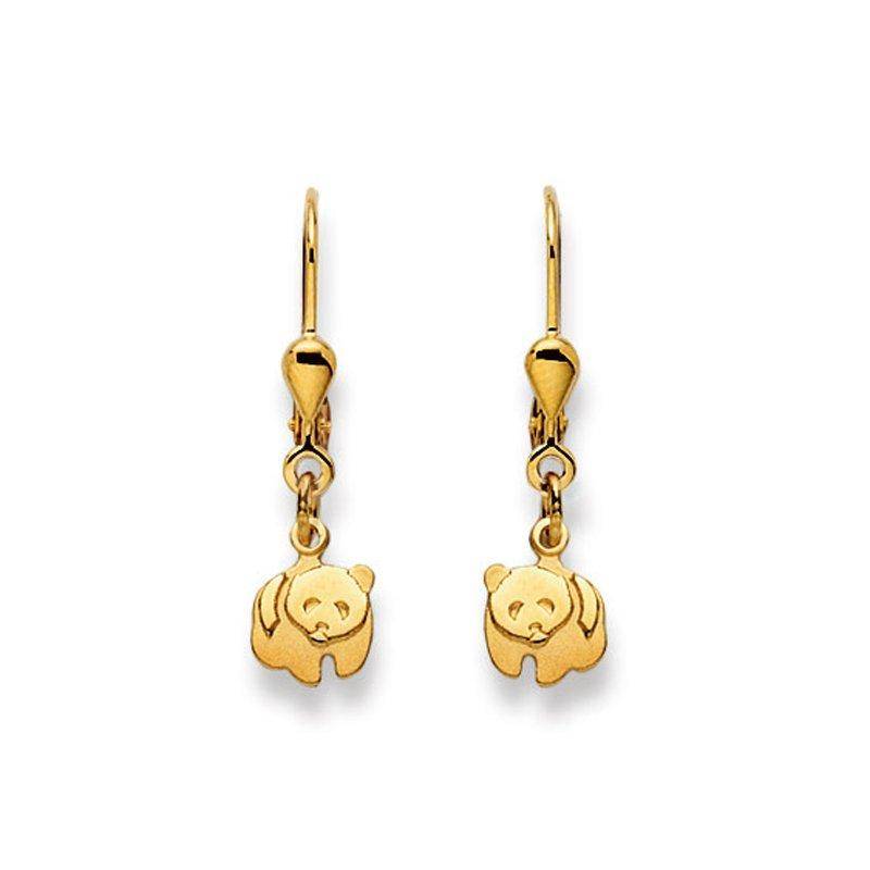 Ohrhänger Pandabär Gelbgold 750, 27x7mm Damen Gelbgold ONE SIZE von MUAU Schmuck