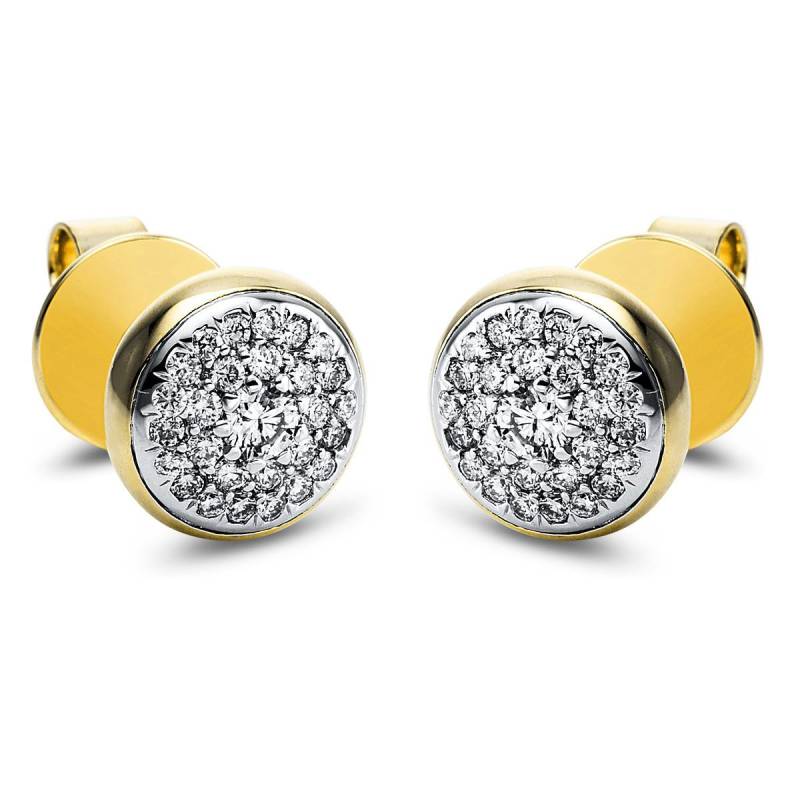 Ohrstecker 585/14k Weissgold/gelbgold Diamant 0.38ct. Damen Silber ONE SIZE von MUAU Schmuck