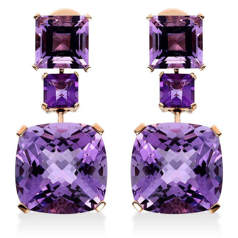 Ohrstecker 750/18k Rotgold Amethyst 18.4ct. Damen Pink ONE SIZE von MUAU Schmuck