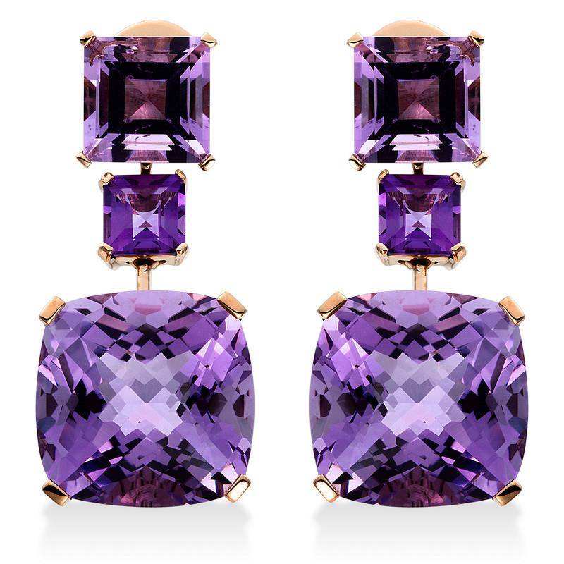 Ohrstecker 750/18k Rotgold Amethyst 18.4ct. Damen Pink ONE SIZE von MUAU Schmuck