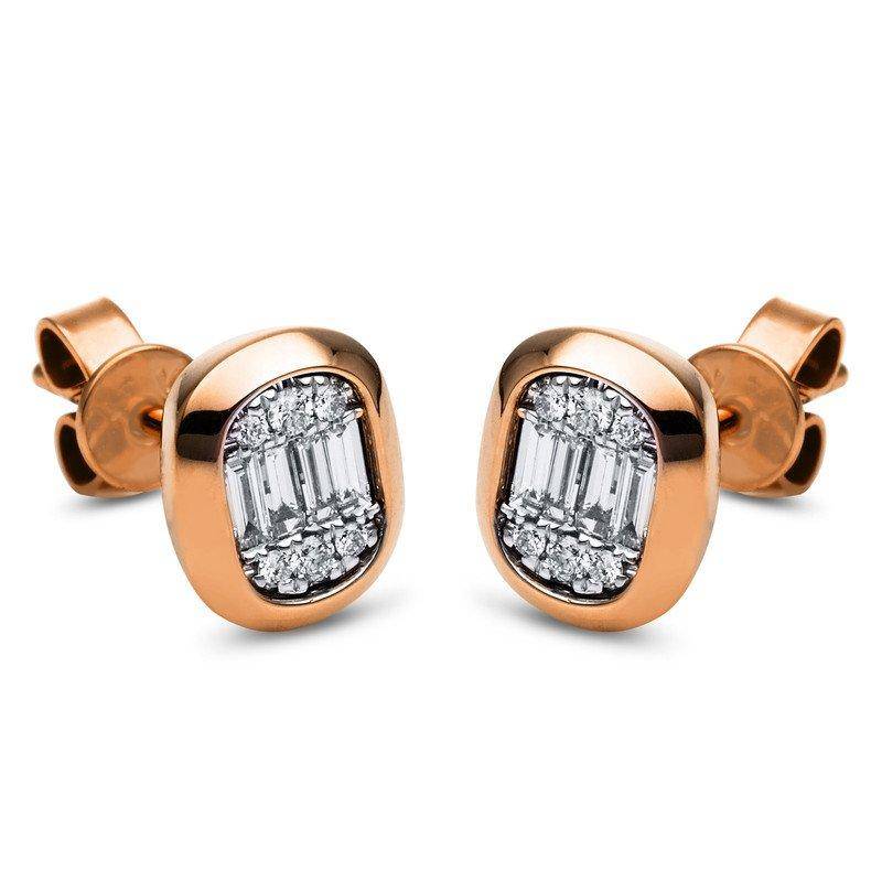 Ohrstecker 750/18k Rotgold Diamant 0.23ct. Damen Gold ONE SIZE von MUAU Schmuck