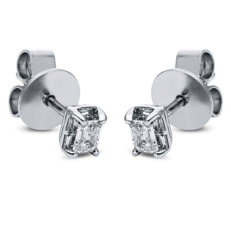 Ohrstecker 750/18k Weissgold Diamant 0.39ct. Damen Silber ONE SIZE von MUAU Schmuck