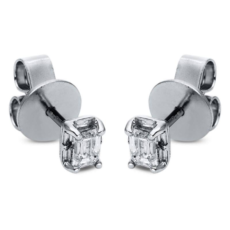 Ohrstecker 750/18k Weissgold Diamant 0.53ct. Damen Silber ONE SIZE von MUAU Schmuck