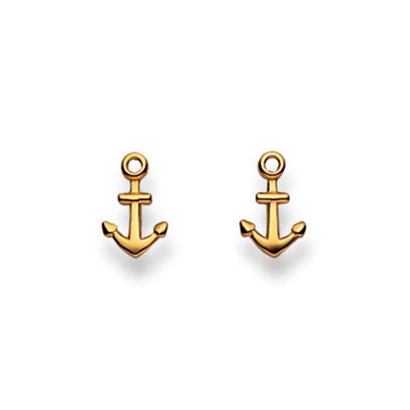 Ohrstecker Anker Gelbgold 750, 9x5mm Damen Gelbgold ONE SIZE von MUAU Schmuck