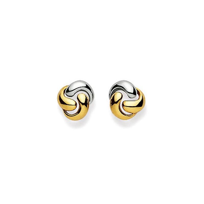 Ohrstecker Bicolor Gelb-/weissgold 750, 8mm Damen Gold ONE SIZE von MUAU Schmuck