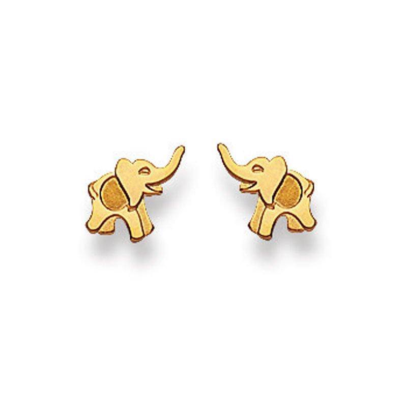 Ohrstecker Elefant Gelbgold 750, 7mm Damen Gelbgold ONE SIZE von MUAU Schmuck